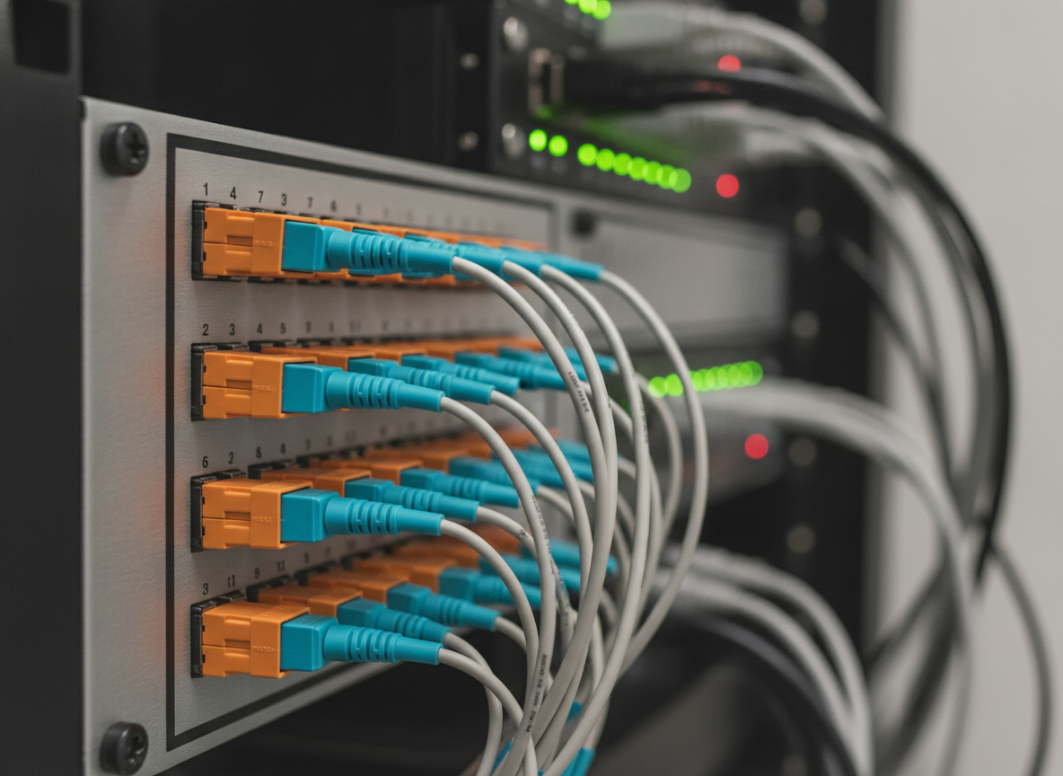 Panneau de brassage fibre optique avec connecteurs LC pour lien dédié Ethernet entreprise